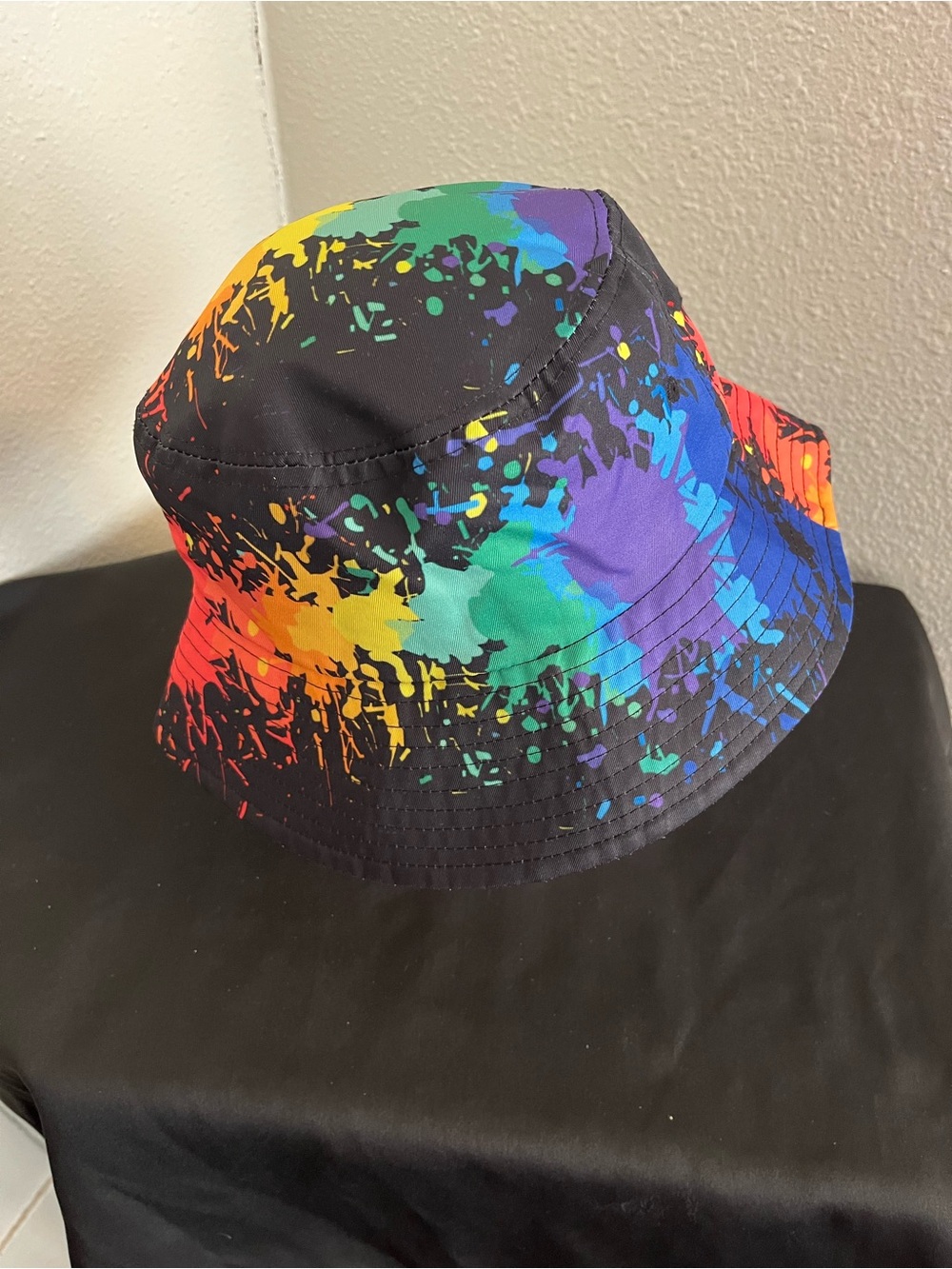 Rainbow Splash Bucket Hat - Black Multicolor
